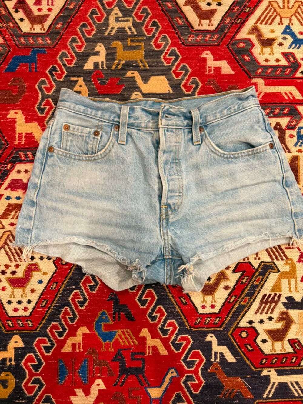 501 Levi denim high waist shorts (25)